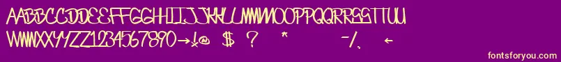 Police CrazesFirstFontUpperSkinny – polices jaunes sur fond violet