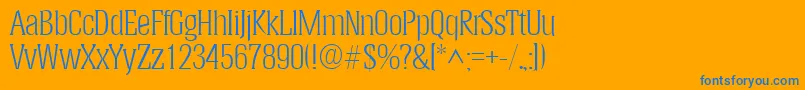 HeliumlhRegular Font – Blue Fonts on Orange Background