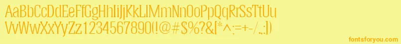 HeliumlhRegular Font – Orange Fonts on Yellow Background