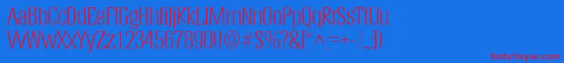 HeliumlhRegular Font – Red Fonts on Blue Background