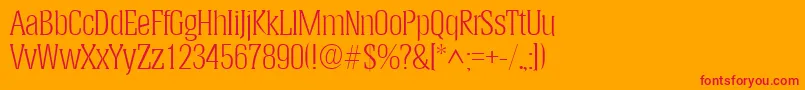 HeliumlhRegular Font – Red Fonts on Orange Background