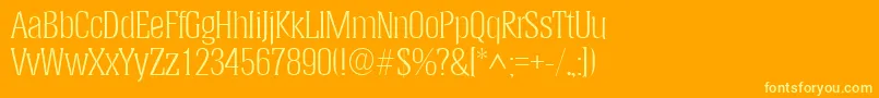 HeliumlhRegular Font – Yellow Fonts on Orange Background
