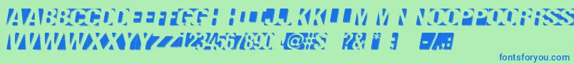 Negatron Font – Blue Fonts on Green Background