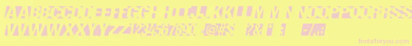 Negatron Font – Pink Fonts on Yellow Background