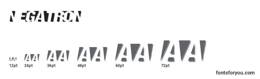 Размеры шрифта Negatron