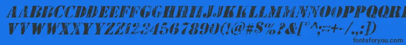 Wetworksital Font – Black Fonts on Blue Background