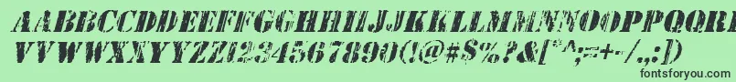 Wetworksital Font – Black Fonts on Green Background