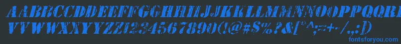 Wetworksital Font – Blue Fonts on Black Background