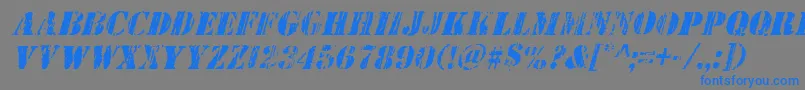Wetworksital Font – Blue Fonts on Gray Background