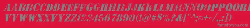 Wetworksital Font – Gray Fonts on Red Background