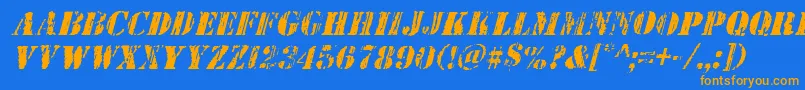 Wetworksital Font – Orange Fonts on Blue Background