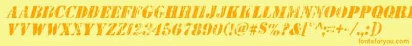 Wetworksital Font – Orange Fonts on Yellow Background