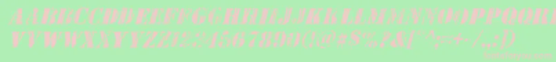 Wetworksital Font – Pink Fonts on Green Background