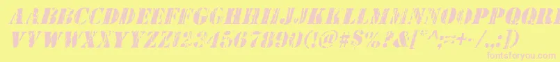 Wetworksital Font – Pink Fonts on Yellow Background