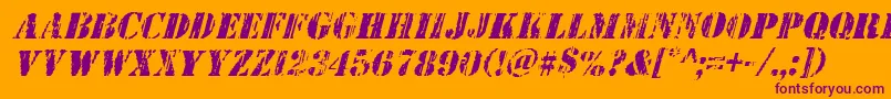 Wetworksital Font – Purple Fonts on Orange Background