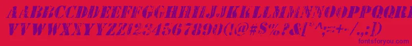Wetworksital Font – Purple Fonts on Red Background
