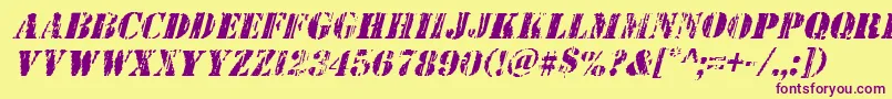 Wetworksital Font – Purple Fonts on Yellow Background