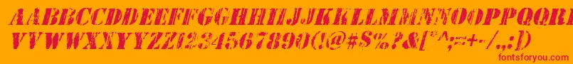 Wetworksital Font – Red Fonts on Orange Background