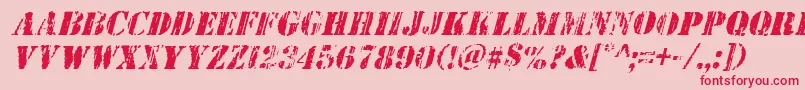 フォントWetworksital – ピンクの背景に赤い文字