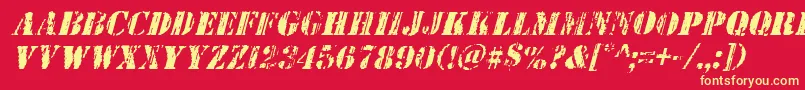 Wetworksital-Schriftart – Gelbe Schriften auf rotem Hintergrund
