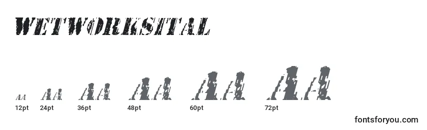 Wetworksital Font Sizes