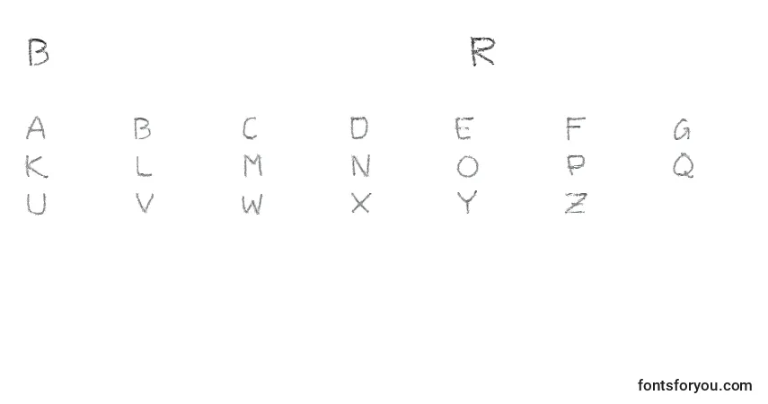 A fonte BarbedwireRegular – alfabeto, números, caracteres especiais