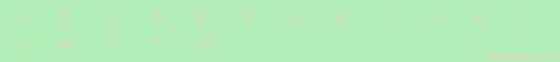 Fonte BarbedwireRegular – fontes rosa em um fundo verde