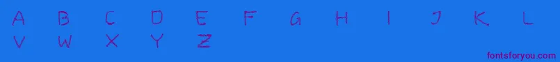 BarbedwireRegular-Schriftart – Violette Schriften auf blauem Hintergrund