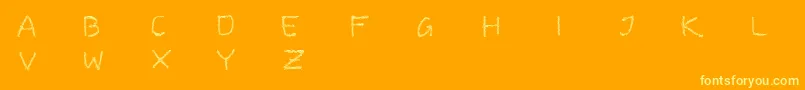 BarbedwireRegular-Schriftart – Gelbe Schriften auf orangefarbenem Hintergrund