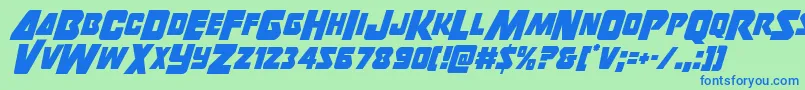 Thunderstrikecond Font – Blue Fonts on Green Background