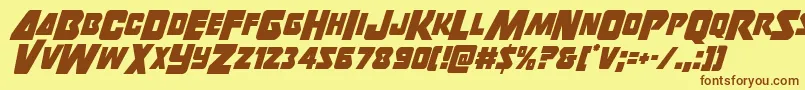 Thunderstrikecond Font – Brown Fonts on Yellow Background