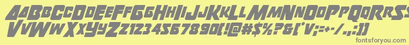 Thunderstrikecond Font – Gray Fonts on Yellow Background