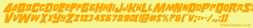 Thunderstrikecond Font – Orange Fonts on Yellow Background