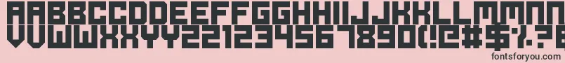 Fonte OdeToIdleGaming – fontes pretas em um fundo rosa