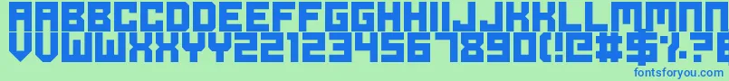 Fonte OdeToIdleGaming – fontes azuis em um fundo verde