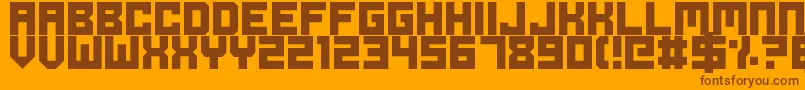 Fonte OdeToIdleGaming – fontes marrons em um fundo laranja