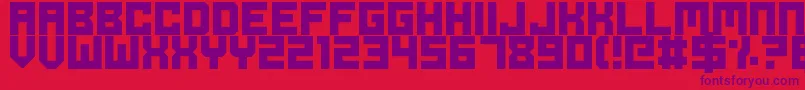 Fonte OdeToIdleGaming – fontes roxas em um fundo vermelho