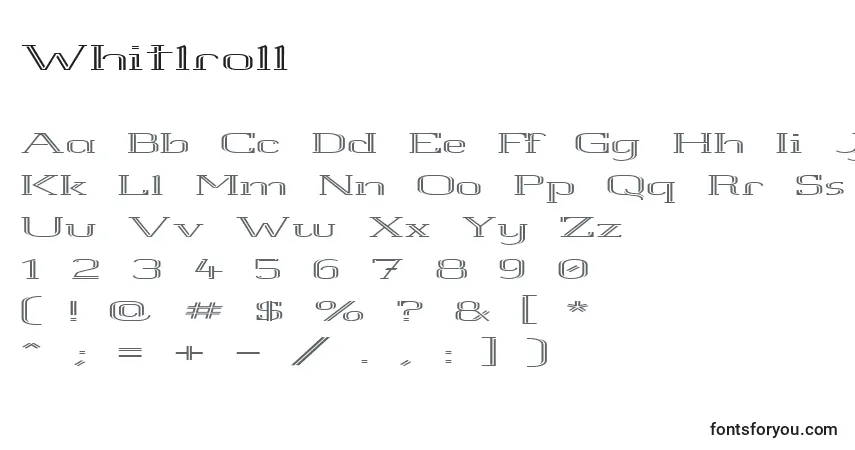 Schriftart Whitlroll – Alphabet, Zahlen, spezielle Symbole