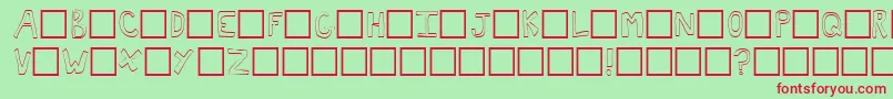 Toast Font – Red Fonts on Green Background