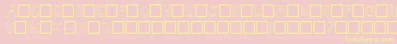 Toast-Schriftart – Gelbe Schriften auf rosa Hintergrund