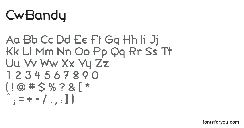 A fonte CwBandy – alfabeto, números, caracteres especiais