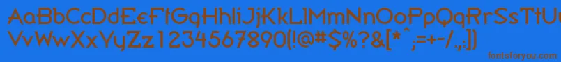 CwBandy Font – Brown Fonts on Blue Background