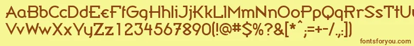 CwBandy Font – Brown Fonts on Yellow Background