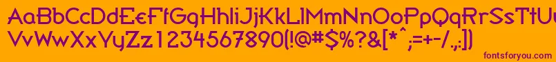CwBandy Font – Purple Fonts on Orange Background