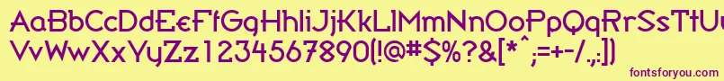 CwBandy Font – Purple Fonts on Yellow Background