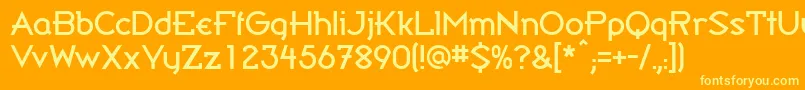 CwBandy Font – Yellow Fonts on Orange Background