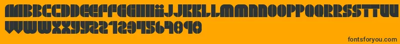 Więcej informacji o czcionce BlockjayewRegular Czcionka BlockjayewRegular – czarne czcionki na pomarańczowym tle