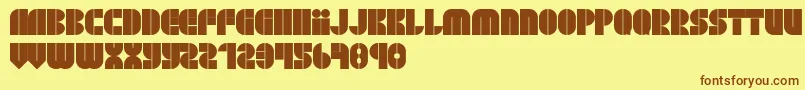 BlockjayewRegular-fontti – ruskeat fontit keltaisella taustalla