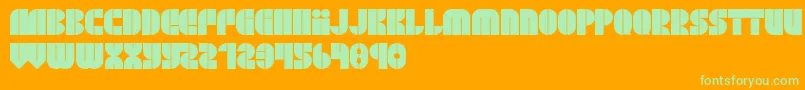 BlockjayewRegular-fontti – vihreät fontit oranssilla taustalla