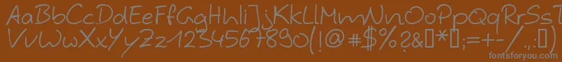 Czcionka Hybi4 – szare czcionki na brązowym tle